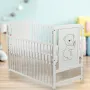 Patut din lemn bebe, 120x60 cm, Cu laterala culisanta, Din lemn de pin si mdf, Stabil si rezistent, Inaltime saltea reglabila pe 3 nivele, Laterala cu 3 bete detasabile, EN716-1, EN716-2, Alb, Babyneeds, Timmi - 7