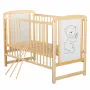 Patut din lemn bebe, 120x60 cm, Cu laterala culisanta, Din lemn de pin si mdf, Stabil si rezistent, Inaltime saltea reglabila pe 3 nivele, Laterala cu 3 bete detasabile, EN716-1, EN716-2, Natur, Babyneeds, Timmi - 8