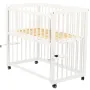 Patut co-sleeper, Qmini, Dalia, Multifunctional, 90x50 cm, Din lemn de pin, Reglabil pe orice treapta de inaltime la patul parintilor, Sistem de ancorare si roti cu frana incluse, Alb - 7
