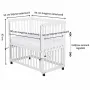 Patut co-sleeper, Qmini, Dalia, Multifunctional, 90x50 cm, Din lemn de pin, Reglabil pe orice treapta de inaltime la patul parintilor, Sistem de ancorare si roti cu frana incluse, Alb - 9