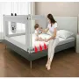 Bariera protectie pat, Primabobo, Bears, XXL, Culisanta, Cu inaltime reglabila 68-98 cm, 180 cm, Gri - 5
