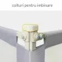 Bariera protectie pat, Primabobo, Bears, XXL, Culisanta, Cu inaltime reglabila 68-98 cm, 200 cm, Gri - 10