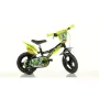 Bicicleta cu pedale, Dino Bikes, Dinozaur T-Rex, Cu roti ajutatoare, 12 inch, Pana la 40 kg, 3 ani+, Multicolor - 1