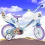 Bicicleta cu pedale, Dino Bikes, Craiasa Zapezii, Cu roti ajutatoare, Cu cosulet frontal, Cu scaunel pentru papusa, 12 inch, Pana la 40 kg, 3 ani+, Multicolor - 4