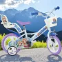Bicicleta cu pedale, Dino Bikes, Craiasa Zapezii, Cu roti ajutatoare, Cu cosulet frontal, Cu scaunel pentru papusa, 12 inch, Pana la 40 kg, 3 ani+, Multicolor - 3
