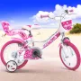 Bicicleta cu pedale, Dino Bikes, Inimioare, Cu roti ajutatoare, Cu cosulet frontal, Cu scaunel pentru papusa, 14 inch, Pana la 50 kg, 4 ani+, Multicolor - 2