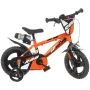 Bicicleta copii, Dino Bikes, R88, Cu roti ajutatoare, 12 inch, Cadru din otel, Pana la 110 cm, Orange - 1