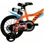 Bicicleta cu pedale, Dino Bikes, Hot Wheels, Cu roti ajutatoare, 14 inch, Pana la 115 cm, Multicolor - 6