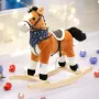 Calut balansoar din plus, Baby Mix, Cu efecte de miscare a gurii si a cozii, Cu melodie de cowboy si efect de galop, Maro Deschis - 5