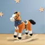 Calut balansoar din plus, Baby Mix, Cu efecte de miscare a gurii si a cozii, Cu melodie de cowboy si efect de galop, Maro Deschis - 3