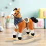 Calut balansoar din plus, Baby Mix, Cu efecte de miscare a gurii si a cozii, Cu melodie de cowboy si efect de galop, Maro Deschis - 2