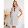 Camasa alaptat, Ismena, Din bumbac, Cu capse pe mijloc, Masura L, Grey - 5