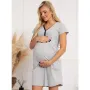 Camasa alaptat, Ismena, Din bumbac, Cu capse pe mijloc, Masura L, Grey - 10