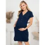 Camasa alaptat, Mona, Din bumbac, Cu capse pe mijloc, Masura S, Navy - 10