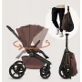 Carucior 2 in 1, Lionelo, Freya, Landou si salteluta ventilate, Pliabil, Reglare spatar-3 pozitii, Suport de picioare-4 pozitii,  Maner reglabil-3 pozitii, Adaptori inclusi compatibili cu Cybex, Maxi-Cosi, Kiddy, Avionaut, Sustine 22 kg, 0luni+, Maro - 32
