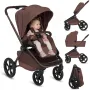 Carucior 2 in 1, Lionelo, Freya, Landou si salteluta ventilate, Pliabil, Reglare spatar-3 pozitii, Suport de picioare-4 pozitii,  Maner reglabil-3 pozitii, Adaptori inclusi compatibili cu Cybex, Maxi-Cosi, Kiddy, Avionaut, Sustine 22 kg, 0luni+, Maro - 2