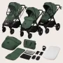 Carucior 2 in 1, Lionelo, Layla, Pana la 22 kg, Cadru aluminiu, Cu landou intarit si salteluta din spuma AirDots, Reversibil, Cu ventilatie 3D, Cu accesorii, EN1888-1, EN1888-2, EN1466, Verde - 39