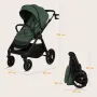 Carucior 2 in 1, Lionelo, Layla, Pana la 22 kg, Cadru aluminiu, Cu landou intarit si salteluta din spuma AirDots, Reversibil, Cu ventilatie 3D, Cu accesorii, EN1888-1, EN1888-2, EN1466, Verde - 42