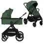 Carucior 2 in 1, Lionelo, Layla, Pana la 22 kg, Cadru aluminiu, Cu landou intarit si salteluta din spuma AirDots, Reversibil, Cu ventilatie 3D, Cu accesorii, EN1888-1, EN1888-2, EN1466, Verde - 1