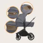Carucior 2 in 1, Lionelo, Mika Plus, Cadru din aluminiu, Cu landou intarit si salteluta moale, Reversibil, Cu sistem de ventilatie 3D, Cu accesorii, Pana la 22 kg, Conform cu EN1888-1 EN1888-2, EN1466, Gri - 40