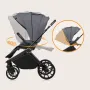 Carucior 2 in 1, Lionelo, Mika Plus, Cadru din aluminiu, Cu landou intarit si salteluta moale, Reversibil, Cu sistem de ventilatie 3D, Cu accesorii, Pana la 22 kg, Conform cu EN1888-1 EN1888-2, EN1466, Gri - 41