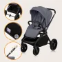Carucior 2 in 1, Lionelo, Mika Plus, Cadru din aluminiu, Cu landou intarit si salteluta moale, Reversibil, Cu sistem de ventilatie 3D, Cu accesorii, Pana la 22 kg, Conform cu EN1888-1 EN1888-2, EN1466, Gri - 43
