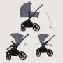 Carucior 2 in 1, Lionelo, Mika Plus, Cadru din aluminiu, Cu landou intarit si salteluta moale, Reversibil, Cu sistem de ventilatie 3D, Cu accesorii, Pana la 22 kg, Conform cu EN1888-1 EN1888-2, EN1466, Gri - 45
