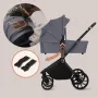 Carucior 2 in 1, Lionelo, Mika Plus, Cadru din aluminiu, Cu landou intarit si salteluta moale, Reversibil, Cu sistem de ventilatie 3D, Cu accesorii, Pana la 22 kg, Conform cu EN1888-1 EN1888-2, EN1466, Gri - 46