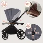 Carucior 2 in 1, Lionelo, Mika Plus, Cadru din aluminiu, Cu landou intarit si salteluta moale, Reversibil, Cu sistem de ventilatie 3D, Cu accesorii, Pana la 22 kg, Conform cu EN1888-1 EN1888-2, EN1466, Gri - 48