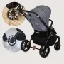 Carucior 2 in 1, Lionelo, Mika Plus, Cadru din aluminiu, Cu landou intarit si salteluta moale, Reversibil, Cu sistem de ventilatie 3D, Cu accesorii, Pana la 22 kg, Conform cu EN1888-1 EN1888-2, EN1466, Gri - 49