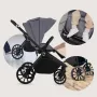 Carucior 2 in 1, Lionelo, Mika Plus, Cadru din aluminiu, Cu landou intarit si salteluta moale, Reversibil, Cu sistem de ventilatie 3D, Cu accesorii, Pana la 22 kg, Conform cu EN1888-1 EN1888-2, EN1466, Gri - 52