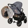 Carucior 2 in 1, Lionelo, Mika Plus, Cadru din aluminiu, Cu landou intarit si salteluta moale, Reversibil, Cu sistem de ventilatie 3D, Cu accesorii, Pana la 22 kg, Conform cu EN1888-1 EN1888-2, EN1466, Gri - 55