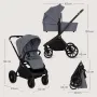 Carucior 2 in 1, Lionelo, Mika Plus, Cadru din aluminiu, Cu landou intarit si salteluta moale, Reversibil, Cu sistem de ventilatie 3D, Cu accesorii, Pana la 22 kg, Conform cu EN1888-1 EN1888-2, EN1466, Gri - 57