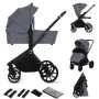 Carucior 2 in 1, Lionelo, Mika Plus, Cadru din aluminiu, Cu landou intarit si salteluta moale, Reversibil, Cu sistem de ventilatie 3D, Cu accesorii, Pana la 22 kg, Conform cu EN1888-1 EN1888-2, EN1466, Gri - 58