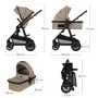Carucior 3 in 1, Lionelo, Amber, Landou intarit,  Scoica auto testata ADAC, Reversibil, Cu accesorii, Geanta parinti, Pana la 22 kg, Bej - 27