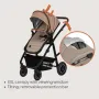 Carucior 3 in 1, Lionelo, Amber, Landou intarit,  Scoica auto testata ADAC, Reversibil, Cu accesorii, Geanta parinti, Pana la 22 kg, Bej - 29