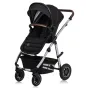 Carucior 3 in 1, Lionelo, Amber, Cadru aluminiu, Cu landou intarit si salteluta moale, Cu scoica auto testata ADAC, Reversibil, Cu accesorii, Geanta parinti, Pana la 22 kg, Negru silver - 7