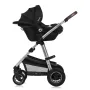 Carucior 3 in 1, Lionelo, Amber, Cadru aluminiu, Cu landou intarit si salteluta moale, Cu scoica auto testata ADAC, Reversibil, Cu accesorii, Geanta parinti, Pana la 22 kg, Negru silver - 19