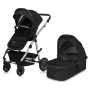 Carucior 3 in 1, Lionelo, Amber, Cadru aluminiu, Cu landou intarit si salteluta moale, Cu scoica auto testata ADAC, Reversibil, Cu accesorii, Geanta parinti, Pana la 22 kg, Negru silver - 32