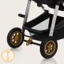 Carucior 3 in 1, Lionelo, Amber, Cadru aluminiu, Cu landou intarit si salteluta moale, Cu scoica auto testata ADAC, Reversibil, Cu accesorii, Geanta parinti, Pana la 22 kg, Negru silver - 36