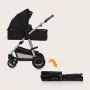 Carucior 3 in 1, Lionelo, Amber, Cadru aluminiu, Cu landou intarit si salteluta moale, Cu scoica auto testata ADAC, Reversibil, Cu accesorii, Geanta parinti, Pana la 22 kg, Negru silver - 38