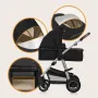 Carucior 3 in 1, Lionelo, Amber, Cadru aluminiu, Cu landou intarit si salteluta moale, Cu scoica auto testata ADAC, Reversibil, Cu accesorii, Geanta parinti, Pana la 22 kg, Negru silver - 40