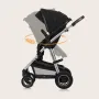 Carucior 3 in 1, Lionelo, Amber, Cadru aluminiu, Cu landou intarit si salteluta moale, Cu scoica auto testata ADAC, Reversibil, Cu accesorii, Geanta parinti, Pana la 22 kg, Negru silver - 41