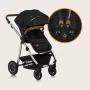 Carucior 3 in 1, Lionelo, Amber, Cadru aluminiu, Cu landou intarit si salteluta moale, Cu scoica auto testata ADAC, Reversibil, Cu accesorii, Geanta parinti, Pana la 22 kg, Negru silver - 43