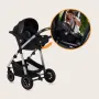 Carucior 3 in 1, Lionelo, Amber, Cadru aluminiu, Cu landou intarit si salteluta moale, Cu scoica auto testata ADAC, Reversibil, Cu accesorii, Geanta parinti, Pana la 22 kg, Negru silver - 45