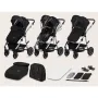 Carucior 3 in 1, Lionelo, Amber, Cadru aluminiu, Cu landou intarit si salteluta moale, Cu scoica auto testata ADAC, Reversibil, Cu accesorii, Geanta parinti, Pana la 22 kg, Negru silver - 46
