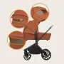 Carucior 3 in 1, Lionelo, Mika Plus, Cadru din aluminiu, Cu landou intarit si salteluta moale, Cu scoica auto testata ADAC, Reversibil, Cu sistem de ventilatie 3D, Cu accesorii, Pana la 22 kg, EN1888-1 EN1888-2 EN1466 ECE R129, Maro - 14