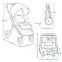 Carucior 3 in 1, Lionelo, Mika Plus, Cadru din aluminiu, Cu landou intarit si salteluta moale, Cu scoica auto testata ADAC, Reversibil, Cu sistem de ventilatie 3D, Cu accesorii, Pana la 22 kg, EN1888-1 EN1888-2 EN1466 ECE R129, Maro - 40
