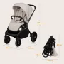 Carucior 3 in 1, Lionelo, Mika Plus, Cadru din aluminiu, Cu landou intarit si salteluta moale, Cu scoica auto testata ADAC, Reversibil, Cu sistem de ventilatie 3D, Cu accesorii, Pana la 22 kg, EN1888-1 EN1888-2 EN1466 ECE R129, Bej - 39