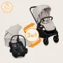 Carucior 3 in 1, Lionelo, Mika Plus, Cadru din aluminiu, Cu landou intarit si salteluta moale, Cu scoica auto testata ADAC, Reversibil, Cu sistem de ventilatie 3D, Cu accesorii, Pana la 22 kg, EN1888-1 EN1888-2 EN1466 ECE R129, Bej - 40
